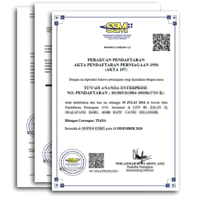 Reprint SSM Certified True Copy